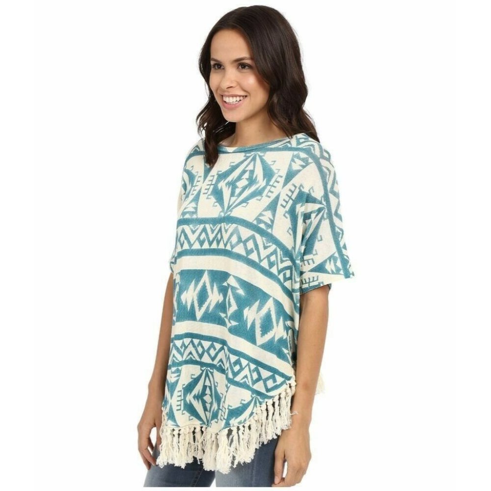 Tasha Polizzi Ahana Poncho Fringe Boho Western Kimono NWT L/XL